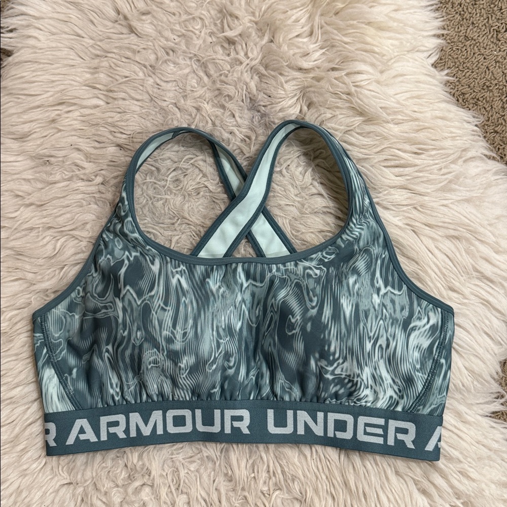 Womens Under Armour Crossback Seaglass Blue Tie Dye Mid
Impact Sports Bra XL - Picture 5 of 10